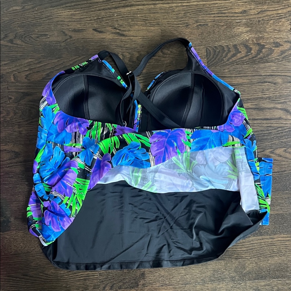NEW Catherine’s Women’s Swim Dress / Swim Coverup Vibrant Blue, Purple and Green - Picture 5 of 6
